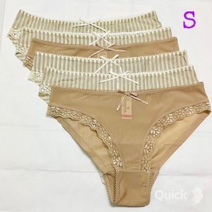 S - New 6 pcs Solid / Stripe Low-Rise Bikinis